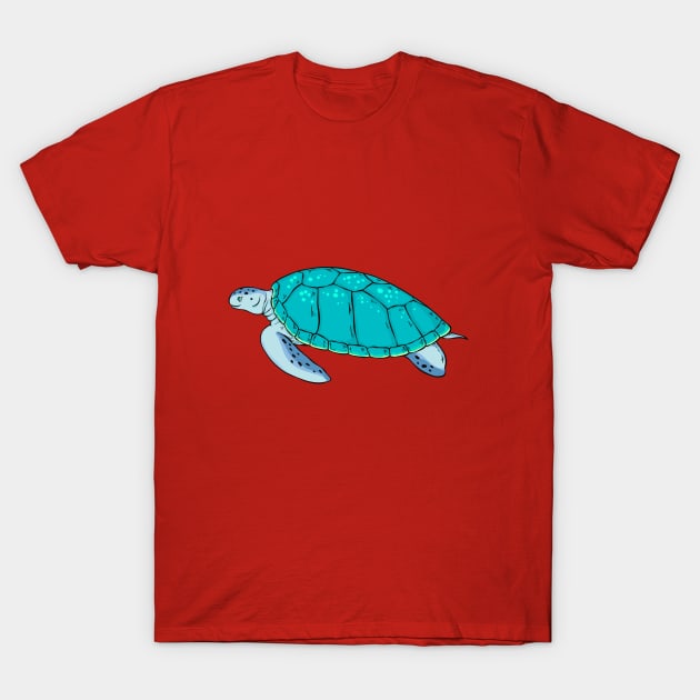 Blue Turtle T-Shirt by Mako Design 